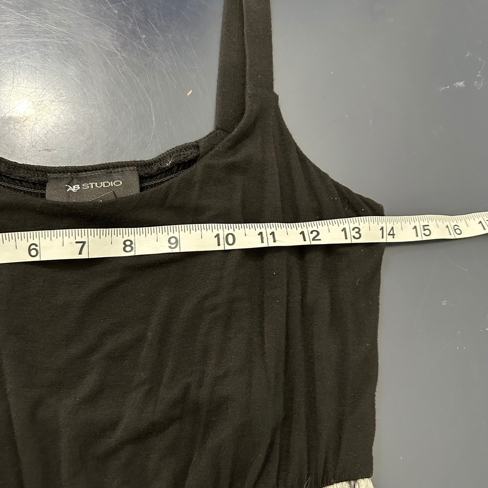 AB Studio Tie Dye Scoop Neck High Low Dress Gray Black Small Beach Summer Flowy‎ - Picture 10 of 10